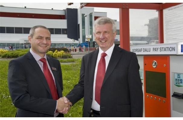 Spencer Birns, Aviation & Business Development Director at Cardiff Airport (left) and Ewan Miller, Managing Director of DESIGNA UK