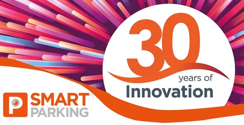 image of a logo celebrating Smart Parking's 30th birthday
