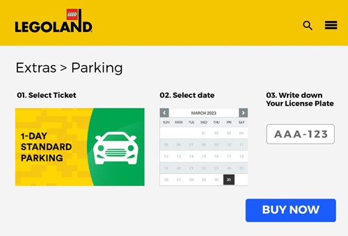 image of parking ticket for Legoland